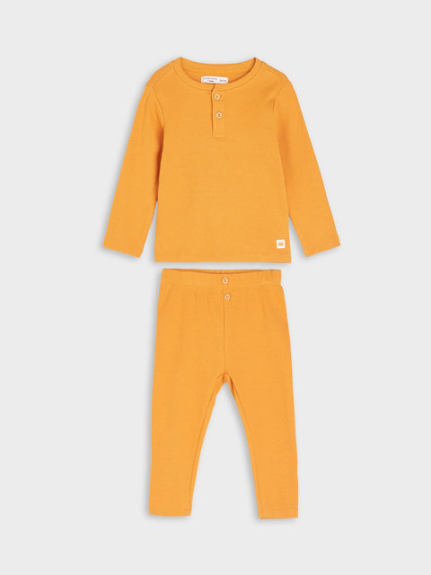 Sinsay Baby Boy's Orange Ribbed Pajama Set | Sinsay In Lebanon