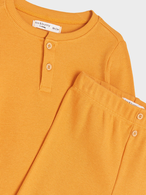 Sinsay Baby Boy's Orange Ribbed Pajama Set | Sinsay In Lebanon