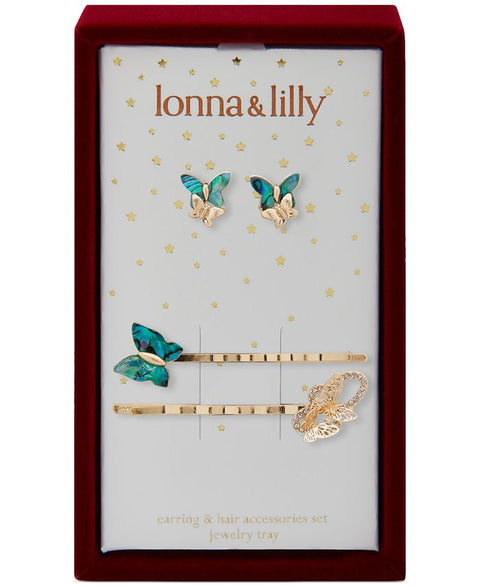 Lonna Lilly Girl's Green Earring & Hair Accessories Set ABW153 shr(ft28)