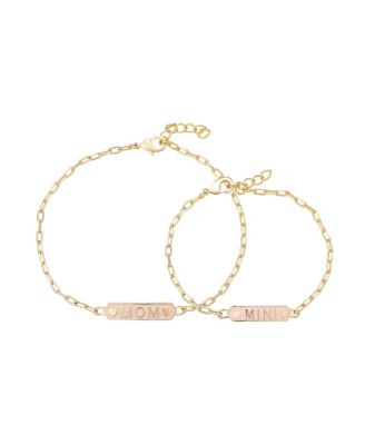 Unwritten Women's Gold Mom and Mini Bar Chain Bracelet Set |Unwritten in Lebanon