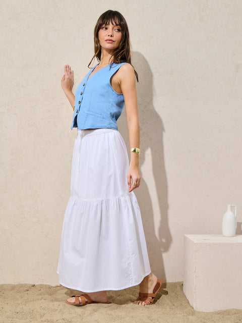 Sinsay Women's White Cotton midi Skirt | Sinsay in Lebanon