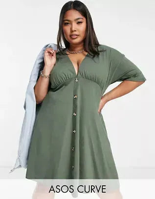 Asos Design Women's Khaki Dress ANF1925