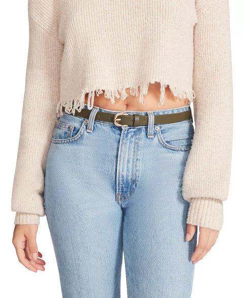 Steve Madden Women's Olive Green Faux-Leather Belt | Steve Madden In Lebanon