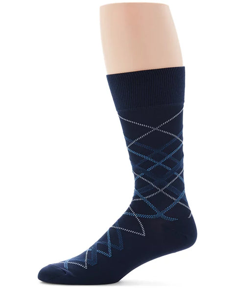 Perry Ellis Portfolio Men's Navy Diagonal Stripe Crew Dress Socks | Perry Ellis Portfolio In Lebanon
