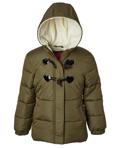 Ixtreme Girl's Green Puffer Jacket with Fleece Hood |Ixtreme In Lebanon