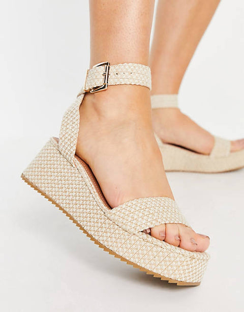 ASOS Design Women's Beige Sandal ANS16 (Shoes27,56,59) shr