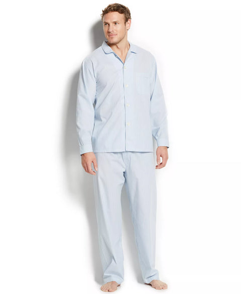 Club Room Men's Blue Allure Stripe Shirt and Pants Pajama Set | Club Room In Lebanon