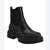 Calvin Klein Women's Black Remola Lugged Sole Faux Leather Ankle Boots