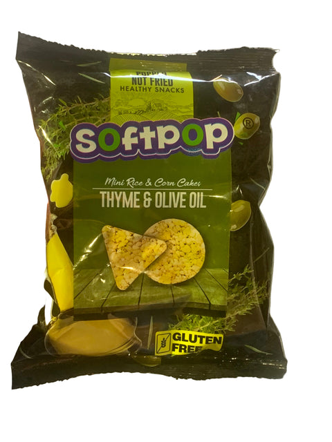 Softpop Mini Rice & Corn Cake Thyme & Olive Oil Gluten Free 45g | Softpop In Lebanon
