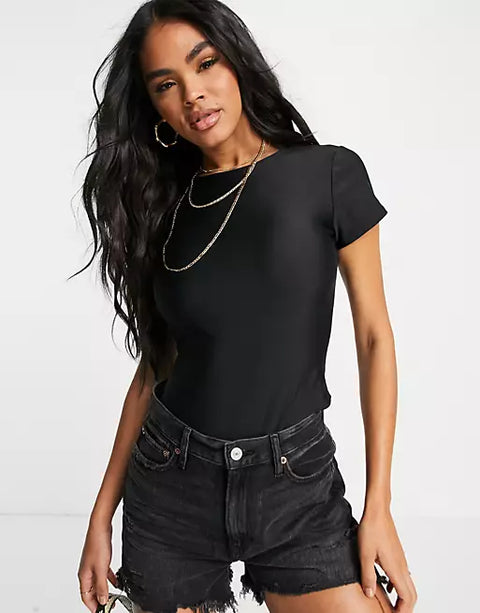 Asos Design Women's Black Bodysuit ANF687