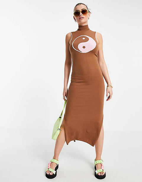 Annorlunda Women's Brown Dress AMF2358 b13