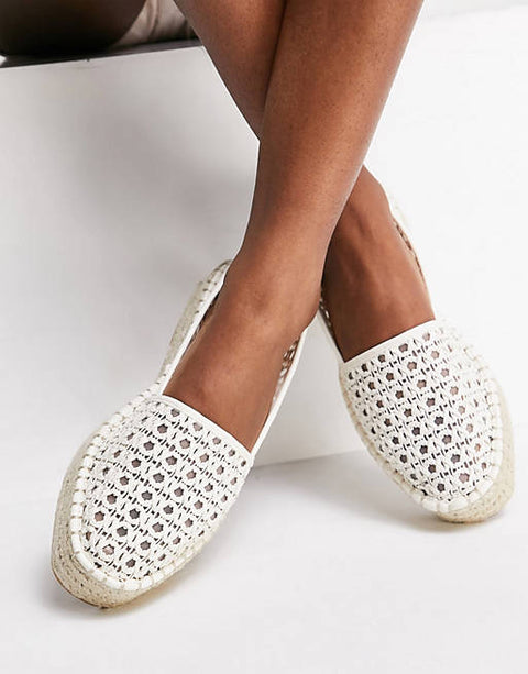 ASOS Design Women's White Flat Shoes ANS49 (Shoes26,56,57,58)