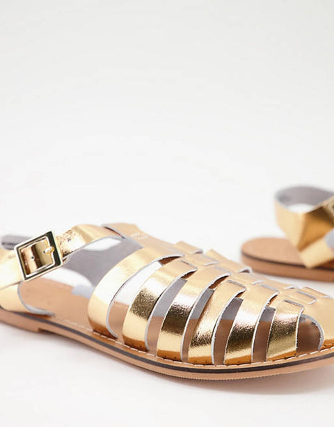 ASOS Design  Women's Gold Sandal ANS346(shoes 54) shr