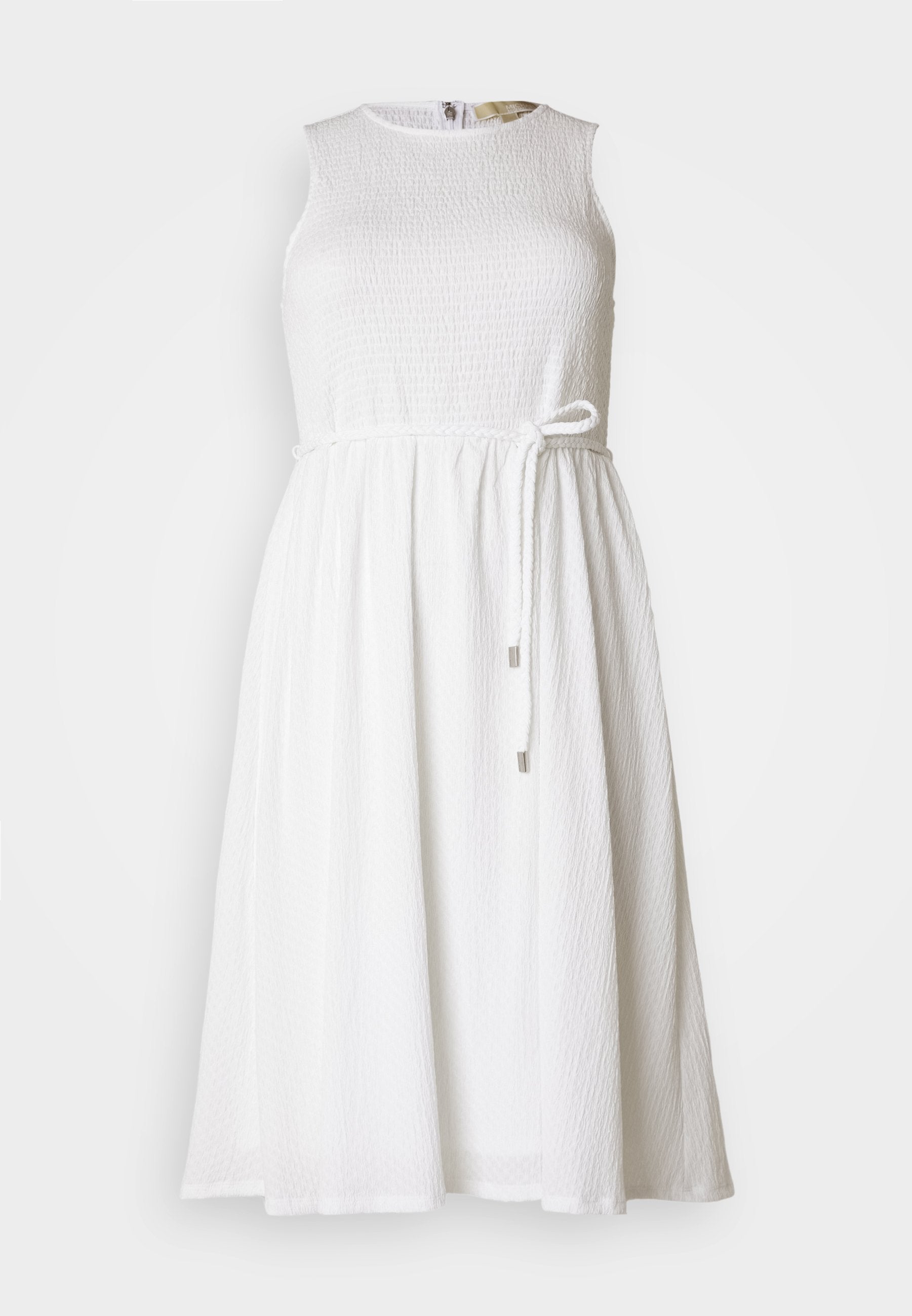 Michael Kors Women's White Smocked Midi Day Dress | Michael Kors In Lebanon