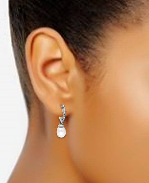 Giani Bernini Women's Silver Pearl Drop Hoop Earring |Giani Bernini in Lebanon
