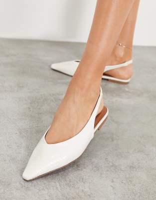 Asos Design Women's White Flat Ballerina ANS1056