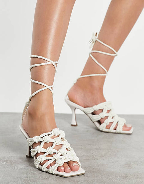 ASOS Design Women's White Heeled Sandal 101233863  AMS158 (shoes38)