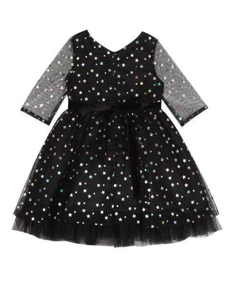 Rare Editions Girl's Black Dress ABFK19 shr