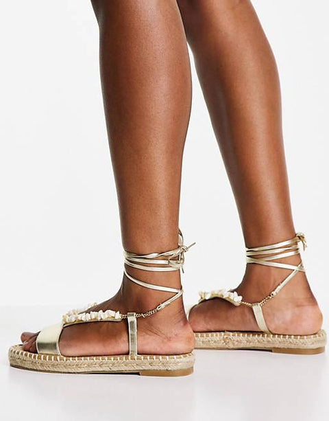 ASOS Design Women's Gold Sandal ANS128 shr