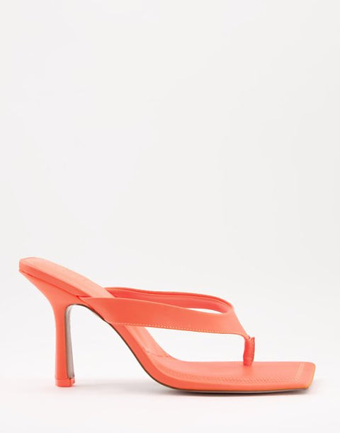 ASOS DESIGN Women's Neon Orange Heeled Slipper ANS999