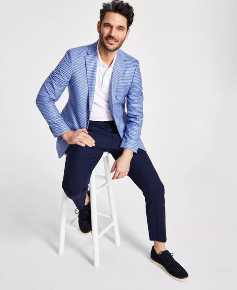 Tommy Hilfiger Men's Blue Check Modern-Fit Blazer |Tommy Hilfiger In Lebanon