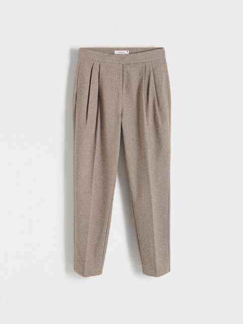 Reserved Women's Beige Pressed Crease Cigarette Trousers | Reserved In Lebanon