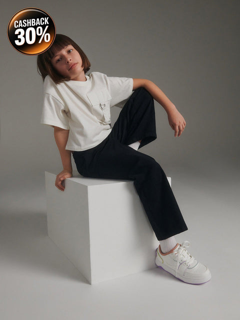 Reserved Girl's White T-Shirt With A Pocket | Reserved In Lebanon