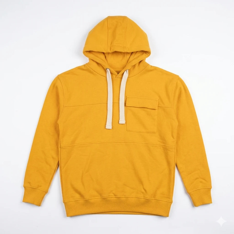 Zara Boy's Yellow Chest Pocket Pullover Hoodies | Zara In Lebanon