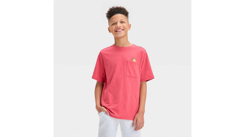 Art Class Boy's Red Crew Neck, Front Pocket Pizza Print T-Shirt | Art Class In Lebanon