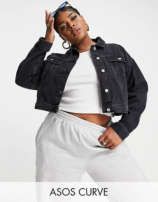 Asos black denim jacket best sale