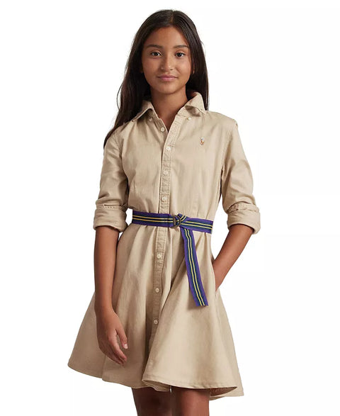 Polo Ralph Lauren Big Girls Belted Cotton Chino Shirtdress |Polo Ralph LaurenIn Lebanon