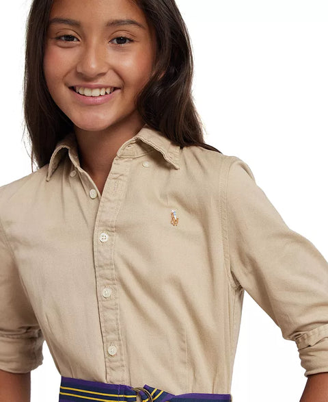 Polo Ralph Lauren Big Girls Belted Cotton Chino Shirtdress |Polo Ralph LaurenIn Lebanon