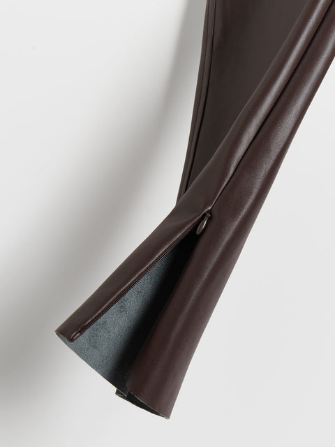 Reserved Women's Brown Leather Slim-Fit Trousers | Reserved In Lebanon