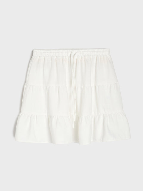 Sinsay Women's White Ruffle Mini Skirt|Sinsay In Lebanon