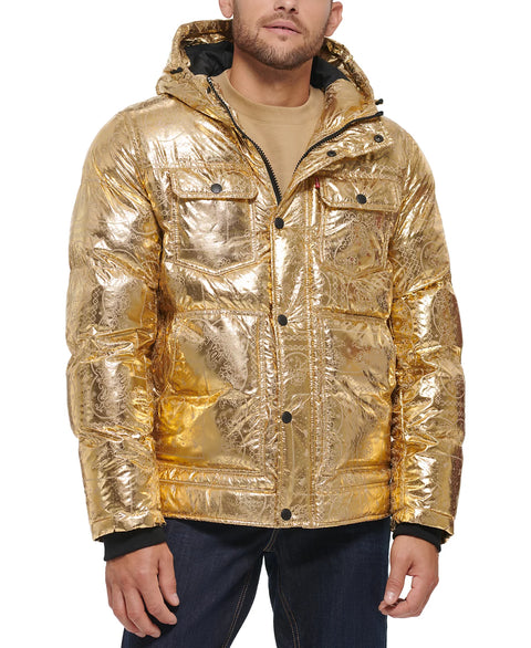 Levi's Men's Gold New Fashion Quilted Hooded Puffer Jacket | Levi's In Lebanon