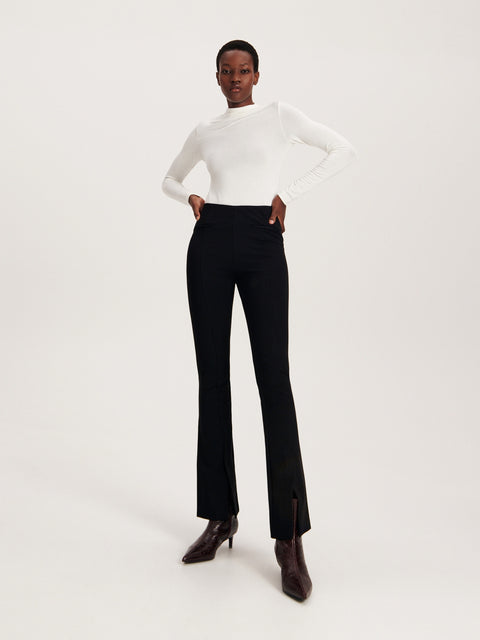 Reserved Women's Black Split-hem Trousers | Reserved In Lebanon