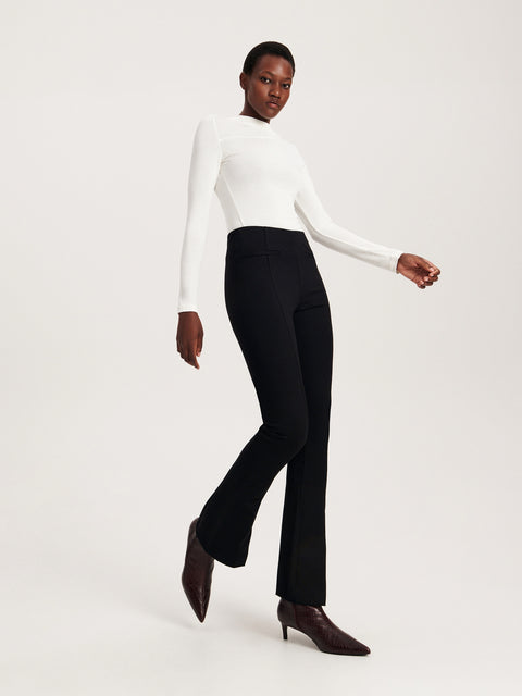 Reserved Women's Black Split-hem Trousers | Reserved In Lebanon