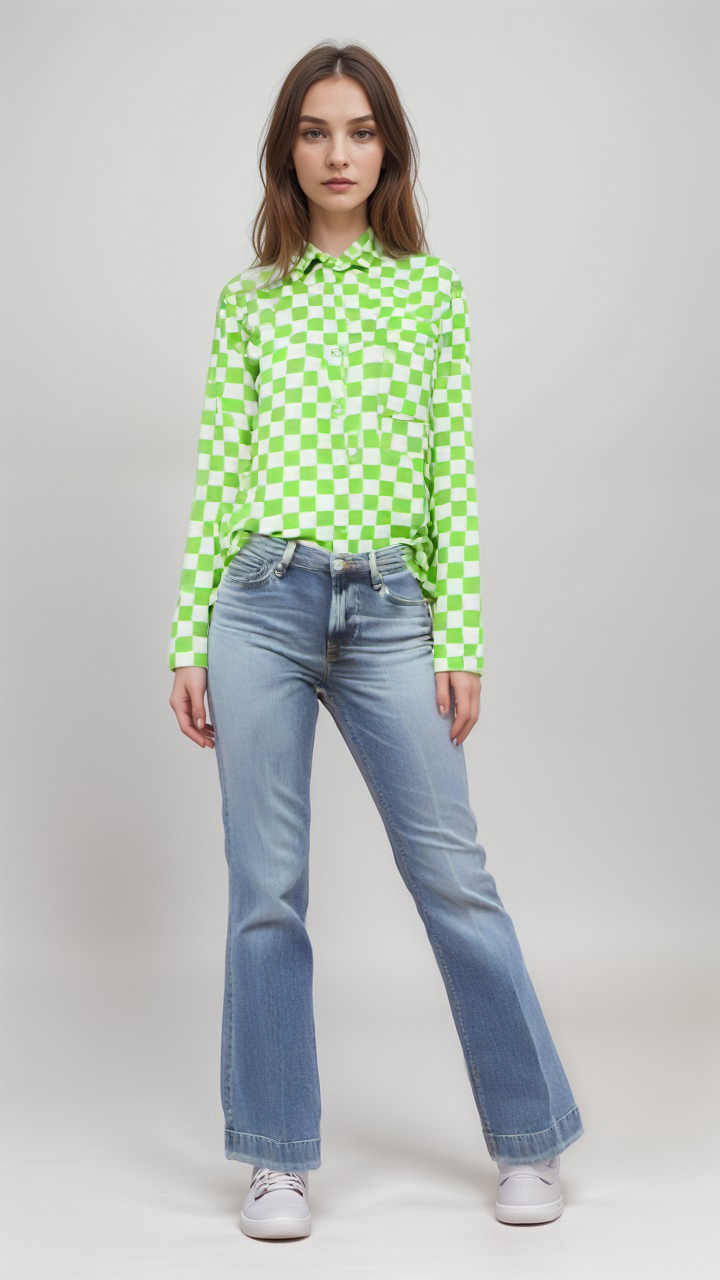 New Girl Women's Green Shirt  101249136 AMFJ31