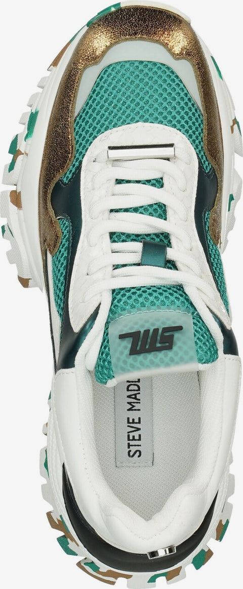 Steve Madden Women's Green & White Synthetic Tailgate Sneakers |Steve Madden In Lebanon