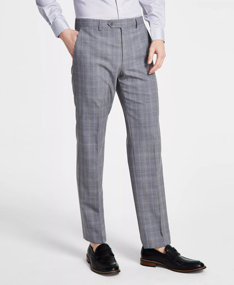 Michael Kors Men's Gray Modern Fit Wool-Blend Plaid Suit Trousers | Michael Kors In Lebanon