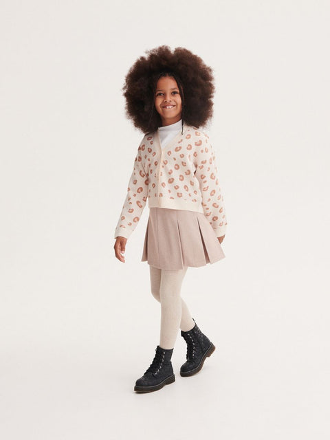 Reserved Girl's White & Beige Striped Skirt | Reserved In Lebanon