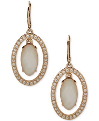 Anne Klein Women's Gold Pearl Crystal Drop Earrings |Anne Klein in Lebanon
