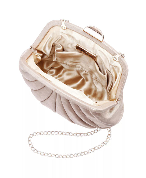 Nina  Women's Taupe Quilted Art Deco Frame Clutch Bag | Nina In Lebanon