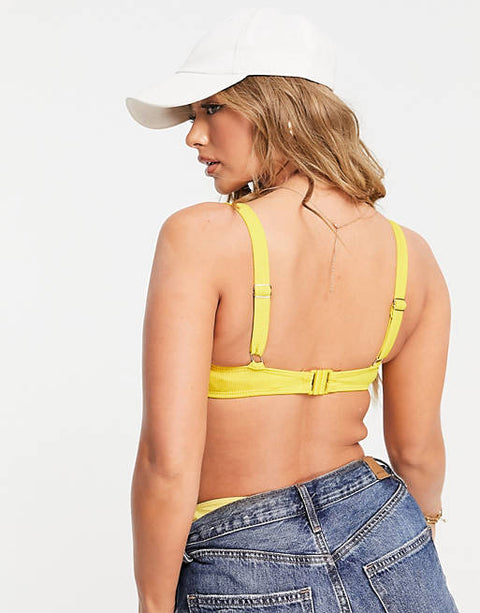 Missguided Women's Yellow Bikini Top AMF252 (TZ1)