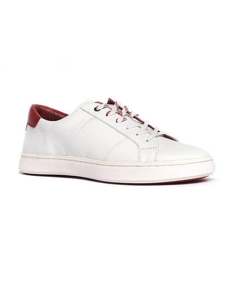 Anthony Veer Men's White Kips Low-Top Fashion Sneakers | Anthony Veer In Lebanon