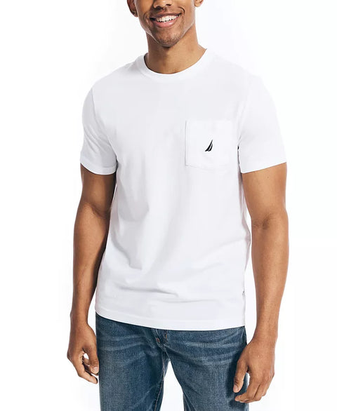 Nautica Men's White Classic-Fit Solid Crew-Neck Pocket T-Shirt | Nautica In Lebanon