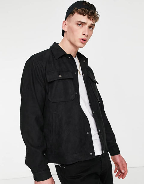 Pull & Bear Men's Black Overshirts  | Pull & Bear in Lebanon