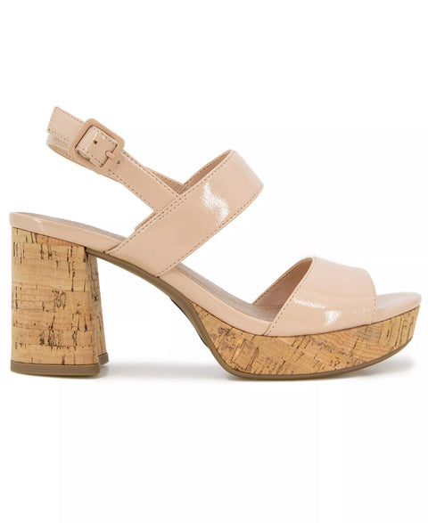Kenneth Cole Reaction Women's Latte Patent Reebeka Platform Heeled Sandals | Kenneth Cole Reaction in Lebanon
