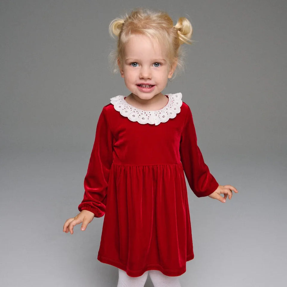 Sinsay Baby Girl's Dark Red Long Sleeve Dress