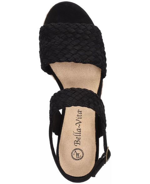 Bella Vita Women's  Black Mariella Espadrille Wedge Heeled Sandals |  Bella Vita in Lebanon